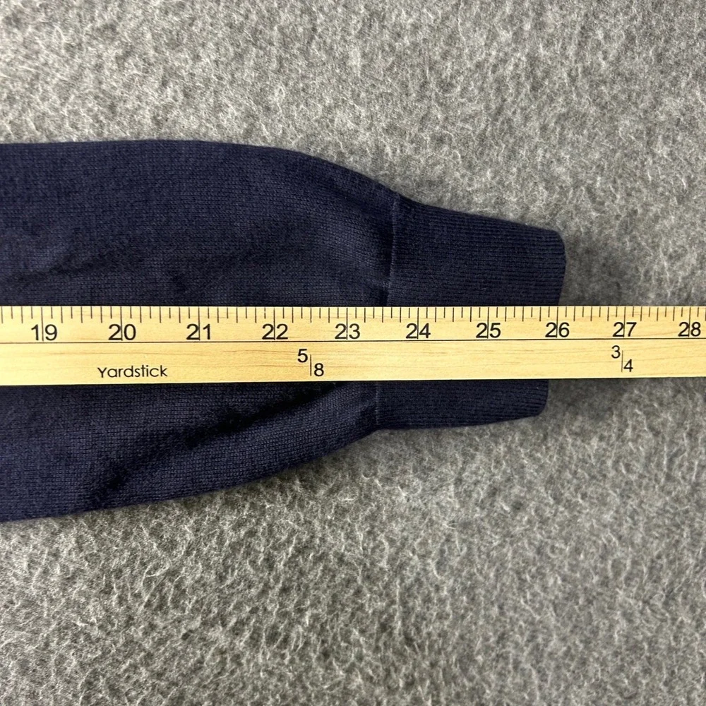 Polo Ralph Lauren Men L Navy Blue Pima Cotton V-Neck Pullover‎ Sweater Logo L/S